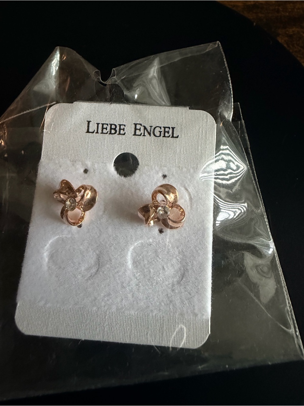 Rose Gold Floral Crystal Stud Earrings